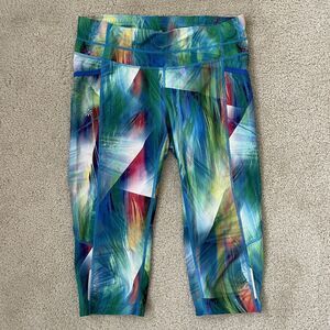 Athleta Leggings Womens Small Blue Green Cropped Colorful Casual Workout Pants